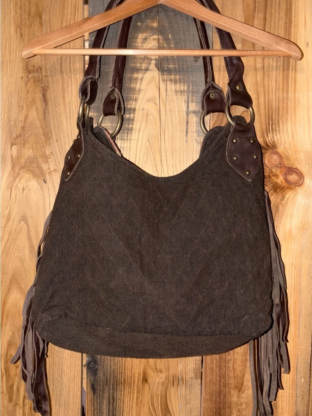 Scully Southwestern Kilim Textile & Leather Shoulder Hobo Bag
